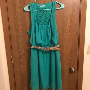 Maurices Teal Sleeveless Dress with Belt